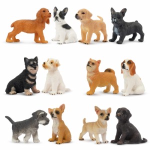 TOYMANY 12PCS犬フィギュアセット ミニ動物フィギュア 犬モデル リアルな動物模型 リアルな動物模型 ミニモデル 人気動物 おもちゃ 玩具 