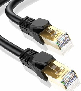 CAT8 LANケーブル カテゴリー8ケーブル 7.5M, 超高速40GBASE-T 2000MHz SFTP CAT8準拠 RJ45 26AWG 金メッキコネクタ 二重シールド ツメ折