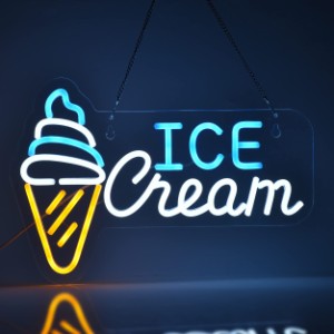 JOMOBUTY Ice Creamネオンサイン LEDアイスクリームネオンライト アイスクリーム屋さんお店看板 店舗インテリア レストラン バー 居酒屋 