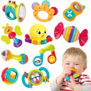 REMOKING 赤ちゃん おもちゃ がらがら ラトル 歯固めラトル 知育玩具 人気 歯がためおもちゃ 男の子 女の子 出産祝い 子供おもちゃ 0歳 3