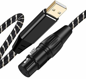 USBマイクロフォンケーブル 3M USB-XLRプラグ マイクロフォンオーディオケーブル USB XLR変換ケーブル PCマイク用 スタジオ録音 カラオケ