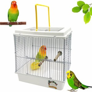 IYOIYA 鳥 キャリーケース 移動 インコ キャリー お出かけ キャリーケージ アクリル 文鳥 ケージ 止まり木 餌入れ セキセイ 小鳥 カゴ 鳥