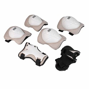 SUNRIMOON プロテクター キッズ 子供用 プロテクター 肘 膝 手首 自転車 スケボー保護 収納袋付き スケートボード用 6個保護装備セット (