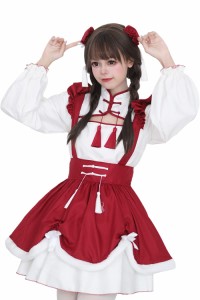 [RPFLQ] チャイナ メイド服 胸空き 喫茶店 ハロウィン コスプレ クリスマス 仮装 チャイナドレス ワンピース ロリータ 長袖 日常 舞台衣