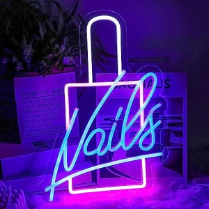 ネイルネオンサイン LEDネオンライトサイン Nails Neon Sign ライトアップサイン ウォールデコレーション用 カラフルなアクリルLEDウォー