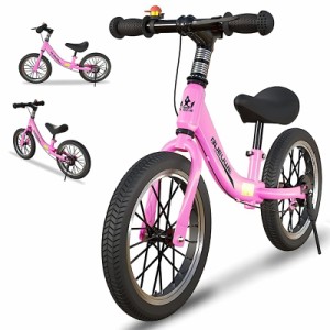 Bueuwe ペダルなし自転車 キックバイク 2 3 4 5 6 7歳の男の子女の子14 インチ キッズバイク ブレーキ スタンドとポンプ付き 子供用 ラン