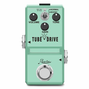 rowin ln-328 tube drive guitarアナログオーバードライブペダルclassic blues pedals distortion boxノーマル＆ブーストモードミニサイ