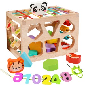 6in1 モンテッソーリ おもちゃ 知育玩具 はめこみ 形合わせ 数字 紐通しおもちゃ 1 2 3 4 歳 男の子 女の子誕生日プレゼントランキング B