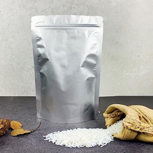 お米保存袋 米袋 3kg お米 保存容器 アルミ袋 ジッパー付き 袋 (冷蔵庫保存) チャック付き 遮光袋 (L：米袋 3kg用8枚)