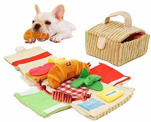 BLUE STARZ 13923 犬おもちゃ 音の出る ぬいぐるみ ピクニックボックス 知育 ノーズワーク おやつ探し 早食い防止 ストレス解消 小型犬 (