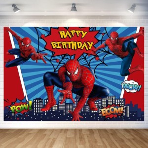 スパイダーマン バースデー タペストリー スパイダーマン 誕生日 飾り付け バースデー フォトポスター スパイダーマン 誕生日 写真背景 H