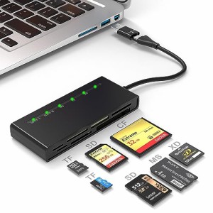 USBA/USB C SDカードリーダー、7 in 2 マルチカードリーダー SD/Micro SD/CF/XD/MS/MMCカメラメモリカード用XDピクチャーカード リーダー