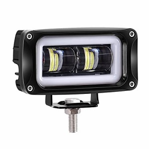 KAWELL 20W LED フォグ ランプ 後付け イカリング ワークライト バイクフォグランプ 補助灯 車外灯 12v 24v 車 汎用 1個セット 高輝度 防