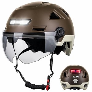 ILM 自転車 ヘルメット 大人 スマートセンサーライト付き USB充電式 CE/CPSC/ASTM/NTA8776安全規格 ロードバイク/サイクリングヘルメット