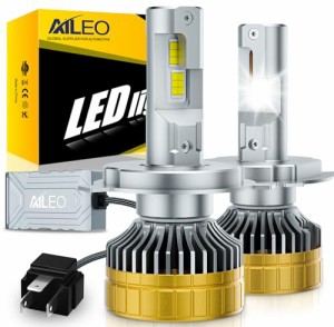 AILEO H4 LED ヘッドライト爆光 車検対応 車用 6500K/ホワイト H4 LEDバルブ 高輝度LEDチップ搭載 12V 30000LM 長寿命 高速回転冷却ファ