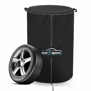 AUTO SPEC タイヤカバー 屋外 防水 タイヤ収納カバー タイヤ保管カバー 4本タイヤ保管 420D 厚手 タイヤ収納 普通車用 通気性 UVカット 