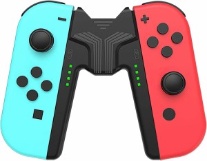 Elnicec Switch Joy-Con充電グリップ【2023最新型】スイッチ ジョイコン充電グリップ プ joy-con 充電スタンド レイしながら充電可能 V字