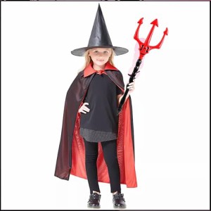 [Meicyan] ハロウィン 子供コスプレ 魔女マント 帽子付き 魔法士仮装 吸血鬼 キッズコスチューム 衣装 舞台衣装 ハロウィンパーティー イ