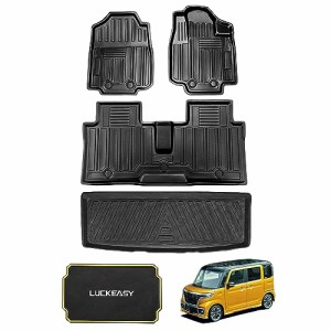 LUCKEASY 新型 スズキ スペーシア/スペーシアカスタム MK53S 専用 フロアマット+ラゲッジマット 3Dフロアマット ラゲッジマット カーマッ