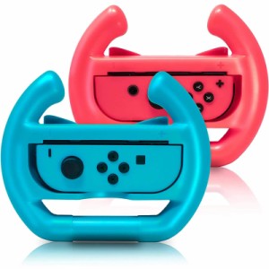 【Switch/Switch 有機ELモデル対応】Joy-Conハンドル 2個セット For マリオカート8 デラックス Switch ジョイコンハンドル ジョイコング