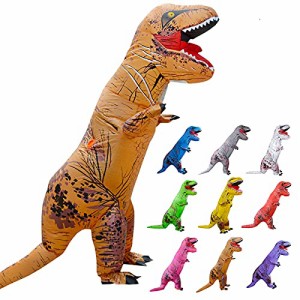 大人用 ティラノサウルス インフレータブルスーツ T-REX コスプレ服 (ブルー)