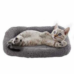 lesypet 室内猫用ベッド, 小型猫用ベッド, ぬいぐるみクッション 洗える 滑り止め付き底 小型犬・猫用ペットベッド、S 45*28cm