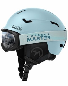 OUTDOORMASTER スキー ヘルメット ゴーグル付き スノーボード ヘルメット バイザー付き スノーヘルメット 通気スイッチ 全方位調整アジャ