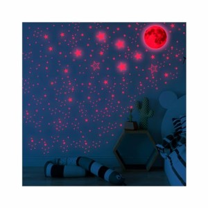 happykau 夜光シール（1049点セット） 蓄光星+月+流星 光るシール 光るウォールステッカー 星シール 蓄光シール きらきら 光るシール窓ス