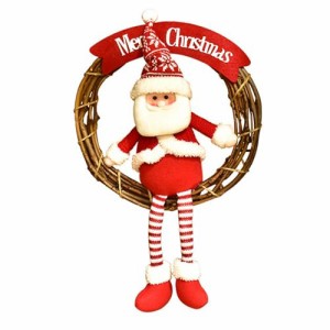 クリスマスリース クリスマス飾り クリスマス花輪 サンタクロース 雪だるま トナカイ 3種類選べ クリスマスリース 庭園 ドア 店舗飾り ぶ