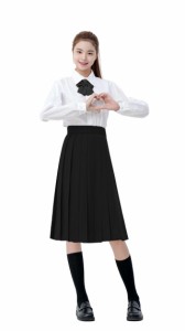 [YIWASTAR] プリーツスカート 蝶結び付き 上品38/45/50/55/60/65/70/85CM (S-5XL) スライド式のウエストアジャスター 制服 高校生 セーラ