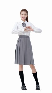 [YIWASTAR] プリーツスカート 蝶結び付き 上品38/45/50/55/60/65/70/85CM (S-5XL) スライド式のウエストアジャスター 制服 高校生 セーラ