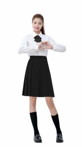 [YIWASTAR] プリーツスカート 蝶結び付き 上品38/45/50/55/60/65/70/85CM (S-5XL) スライド式のウエストアジャスター 制服 高校生 セーラ