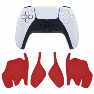 PlayVital ps5コントローラーに対応用グリップシール、ps5コントローラー用分割デザイン滑り止めソフト六角形ダイヤモンドテクスチャ吸汗