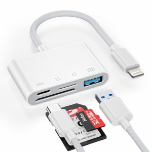 USB 3.0ポート付き、iPhone、iPad、カメラ用 Uディスク ＆ Micro SD/TF ＆ SD カードリーダー - USB-C 充電対応、SD カードデュアルスロ