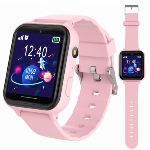 PTHTECHUS? キッズ 子供 腕時計 スマートウォッチ smart watch for kids 自撮りカメラ 写真 ゲーム 音楽再生 かわいい目覚まし時計 アラ