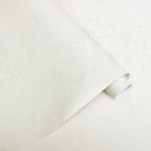 壁紙シール リメイクシート はがせる壁紙 花柄 壁紙シート ホワイト つや消し 幅45cm×長さ5m 厚手 透けない のり付き 貼ってはがせる ふ