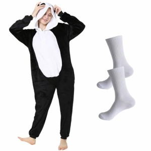 [HTPARY] パンダ 着ぐるみ パジャマ 動物 大人用 部屋着 ハロウィン コスチューム 仮装 もふもふ ルームウェア レディース メンズ 冬 暖