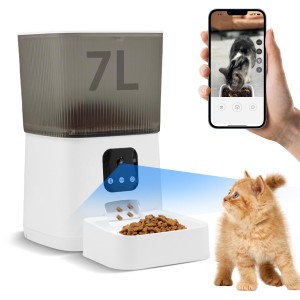 自動給餌器 猫 犬用 自動 給餌器 1080P カメラ付き 7L大容量 ペット 自動餌やり機 犬 猫 多頭飼い 2.4GHz/5GHz WiFi接続に対応 10秒録音