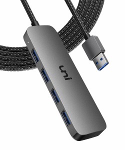 USB 延長ケーブル USB3.0 4IN1 Hub 延長 【1.2M コンパクト・軽量設計】uniAccessories ハブ 5Gbps高速転送 キーボードとマウス、PC、Mac