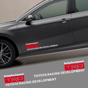 TRD トヨタ ボディステッカー サイド ドア カッコいい 防水 耐高温 (ホワイト)