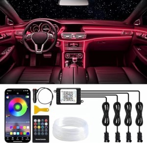 アンビエントライト 車 LEDテープ RGB 4IN1 RGB 高輝度 雰囲気 車内装飾 フットランプ インテリア 無限調色 無段階調光 音による変色 サ