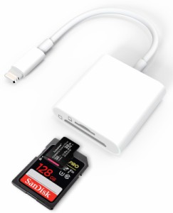 【最新MFi認証品】iPhone SDカードリーダー 2in1 Lightning SDカードカメラリーダー MicroSD/SDカード iPhone 転送 写真/ビデオ/Word/Exc