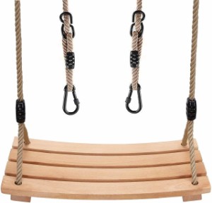 Leweet 木製ブランコ 子供と大人用 ぶらんこ 屋外 遊具 ブランコ 室内 最大耐荷重約200kg ロープの長さ調整可能 空中ブランコ うんてい 