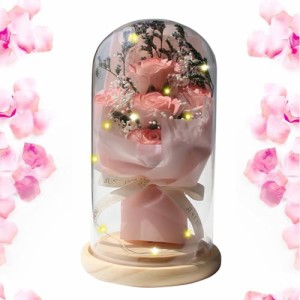 SUNTEROM 造花 バラ ゴールドローズ バレンタインデー 枯れない花 プレゼント 誕生日プレゼント 女性 人気 母の日 母親 薔薇 彼女 ライト