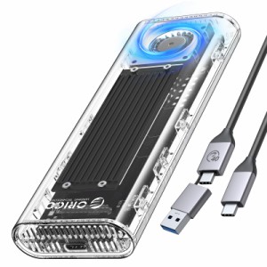 ORICO M.2 SSD 外付けケース 40Gbps 工具不要最新 USB4 NVMe M.2 SSDケース ファン内蔵の透明Thunderbolt 4 SSD ケース2230 2242 2260 22