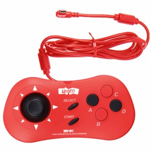 UNICO Mini PAD - SNK MVS Mini用 有線ゲームコントローラ ミニゲームパッド NEOGEO Mini/NEOGEO Arcade Stick Proにも対応 - 赤