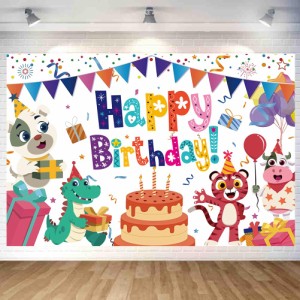 動物 ケーキ バースデー タペストリー 動物 ケーキ 誕生日 飾り付け タペストリー おしゃれ 誕生日 壁掛け 写真背景 アニマル ケーキ Hap