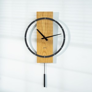 掛け時計 北欧 木製 軽量壁掛け時計 振り子時計 金属製の振り子 デュアルフォーム掛け時計 ファッション 掛け時計 静かな掛け時計 小型 