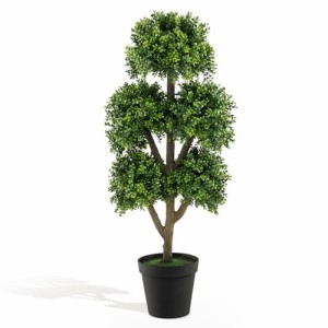 TANGKULA 人工観葉植物 高さ115cm フェイク植物 フェイクグリーン 大型 造花 光触媒 インテリア 人工 観葉植物 観葉樹 鉢植え 植木 簡単