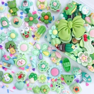 TANOKOX デコパーツ ミックス かわいい キャラクター リボン 花 お菓子 福袋 樹脂貼付けパーツ 樹脂カボション 可愛い 子供 デコレーショ